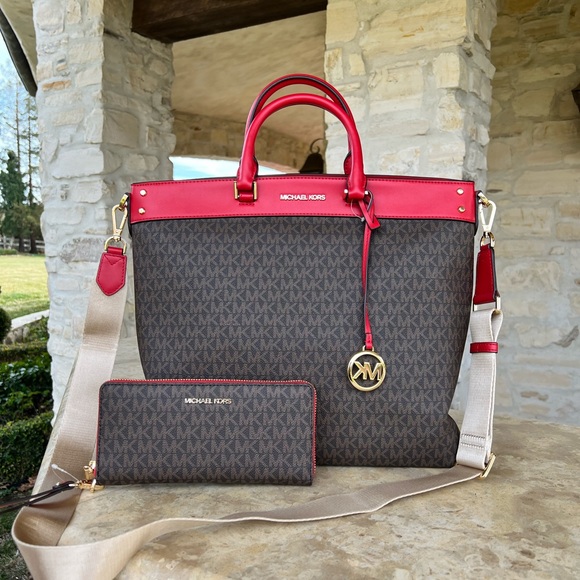 Michael Kors Travel Large NS tote& large continental wallet - Picture 1 of 13